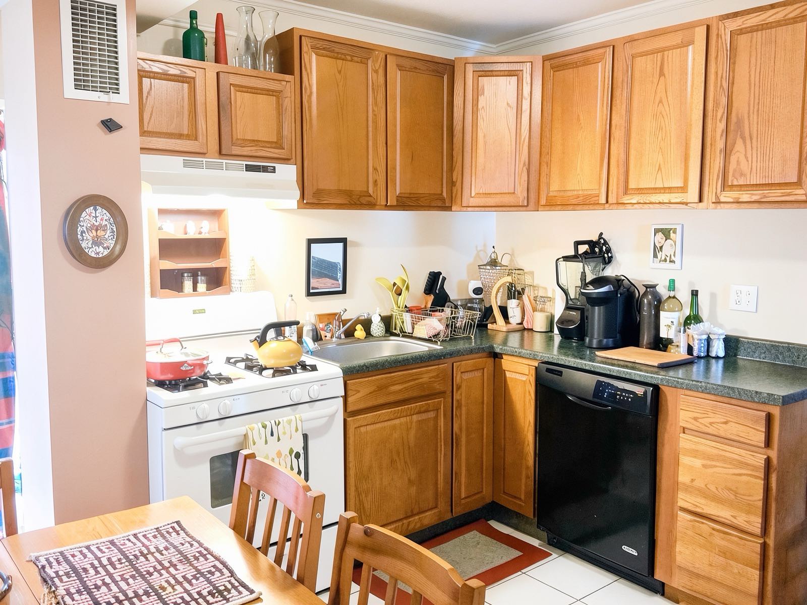 Bright kitchen photo after automatic enhancement