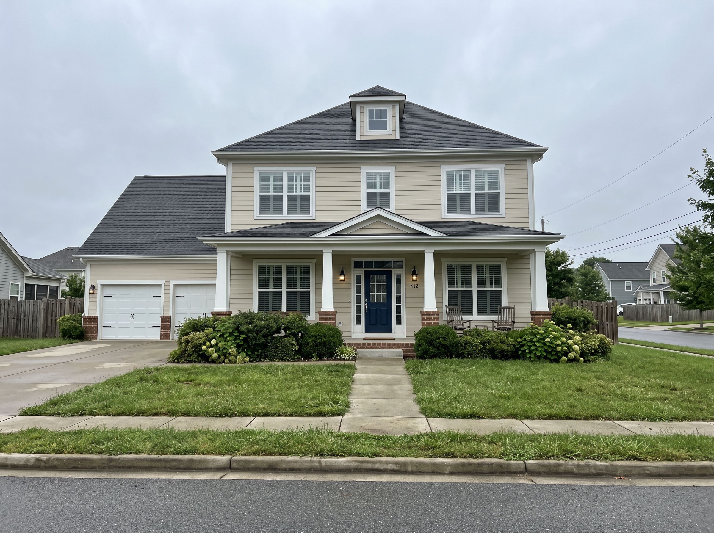 Rental property exterior shot in daylight before AI day-to-dusk conversion